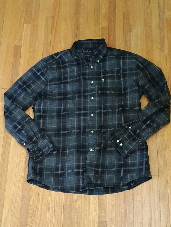 Barbour Other - Barbour Men's Navy and Gray Plaid Button-Down Shirt